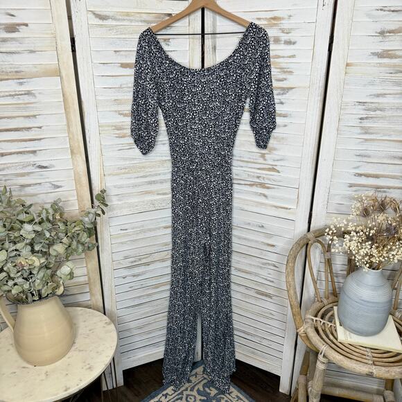 FAITHFUL THE BRAND Women's Size Small Urban Jumpsuit Flare Leg Winter Tales Navy - Picture 11 of 16